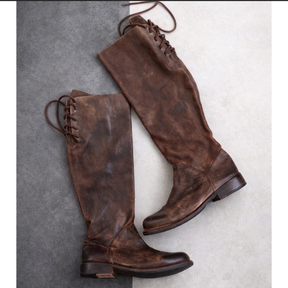 Bed Stu Manchester Distressed Equestrian Style Leather Boots 7 1/2 Brown